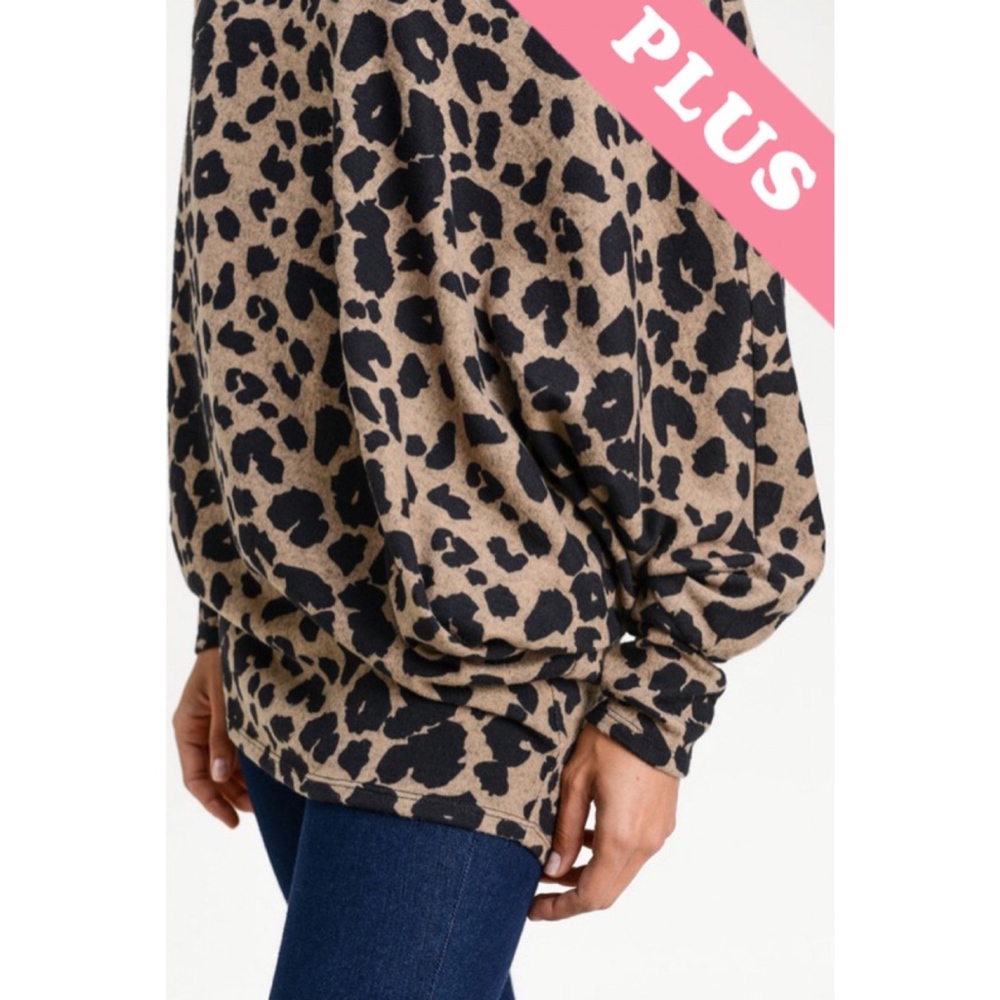 Leopard Off the Shoulder Slouchy Top - Picture 2 of 4